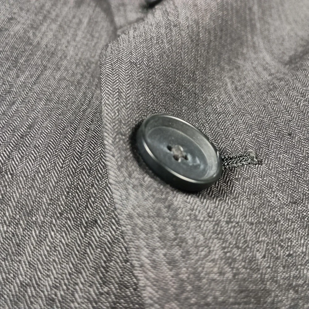 Claiborne 44R 42x30 Mens Suit Grey Herringbone‎ Wool Blend Modern Fit Stretch
